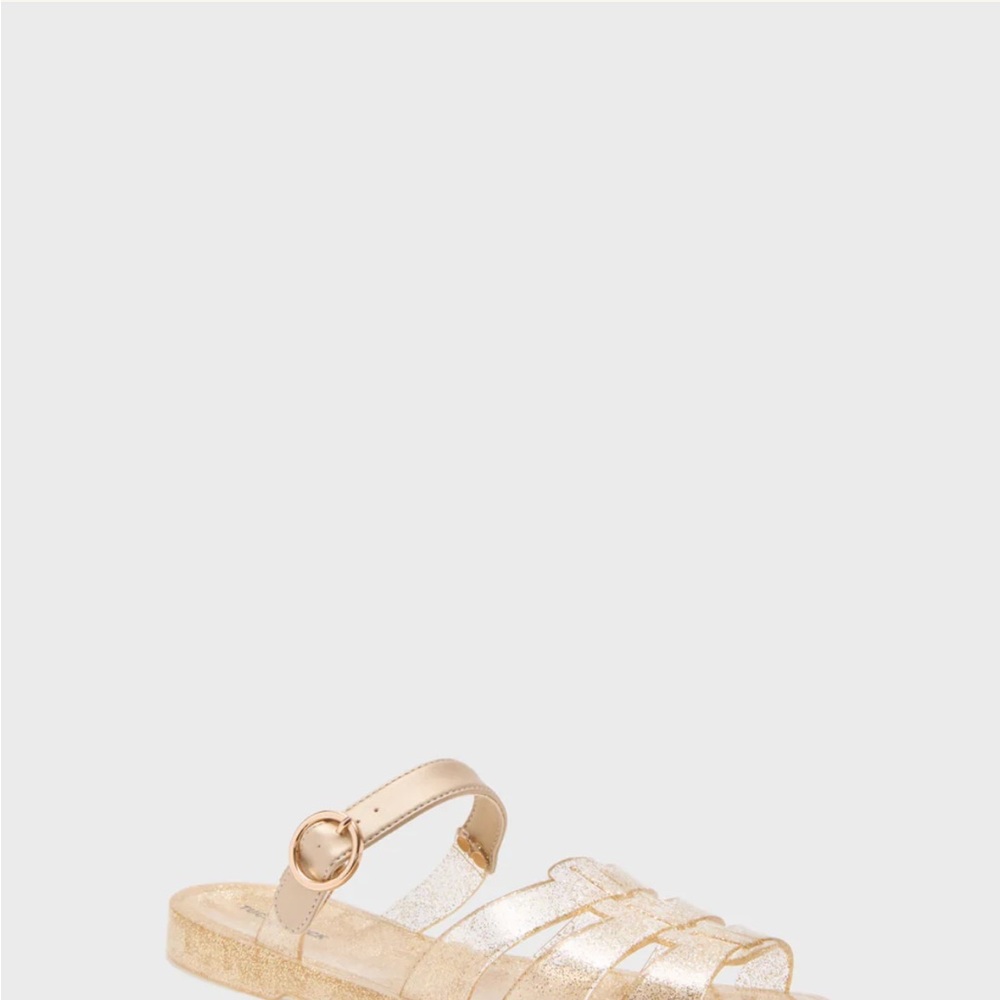 Tuckernuck Metallic Gold Woven Slide Sandal with Buckle